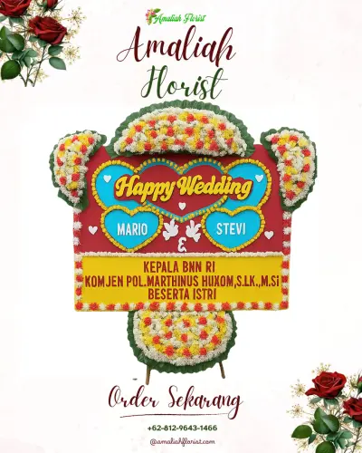 Karangan Papan Bunga Pernikahan di Culik